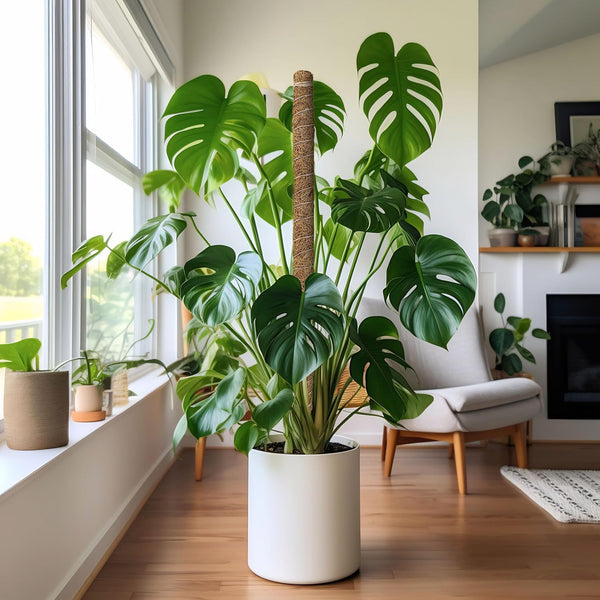 EcoNour 2 Pack Moss Poles for Plants – 28" Monstera Plant Support Stakes, Coir Plant Sticks for Indoor Climbing Plants, Pothos, Philodendron &