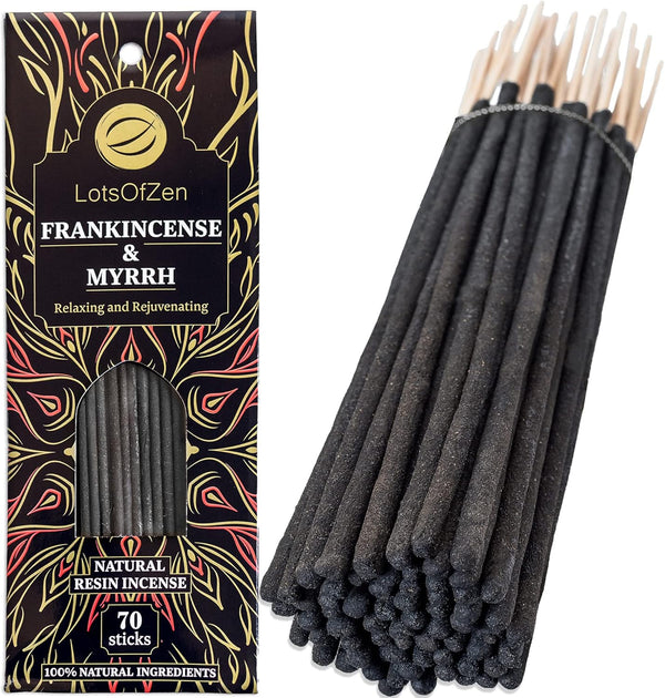 Frankincense and Myrrh Incense Sticks Smudge Kit (70 Pcs) Ã¢ÂÂ 1-Hour Burning Spiritual Incense Sticks for Bad Energy Cleansing Kit