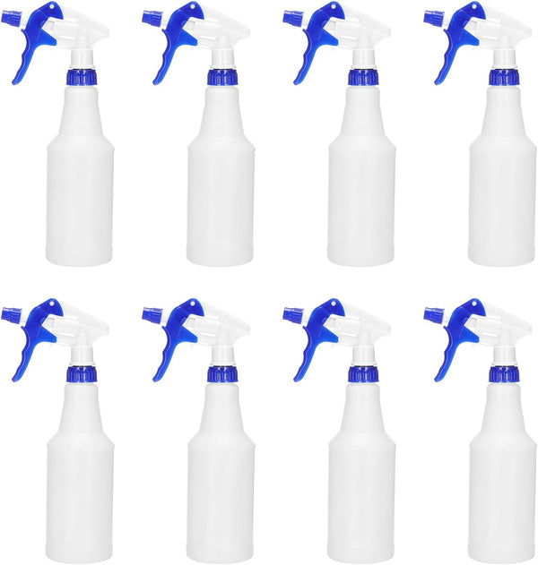 PATIKIL 500Ml/16Oz Plastic Spray Bottles, 8Pcs Adjustable Nozzle Leak Proof Empty Water Mist Stream Sprayer for Cleaning Solutions Plants Hair, Blue