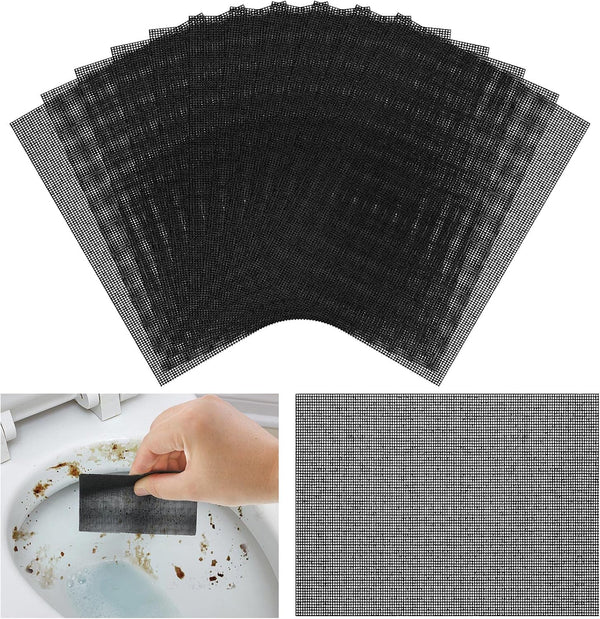 Skyley Flexible Scrubbing Screen Cleaning Mesh for Household 5.5 X 4 Inch Cleaner Toilet Hard Water Ring Remover Scouring Pad Abrasive Grit