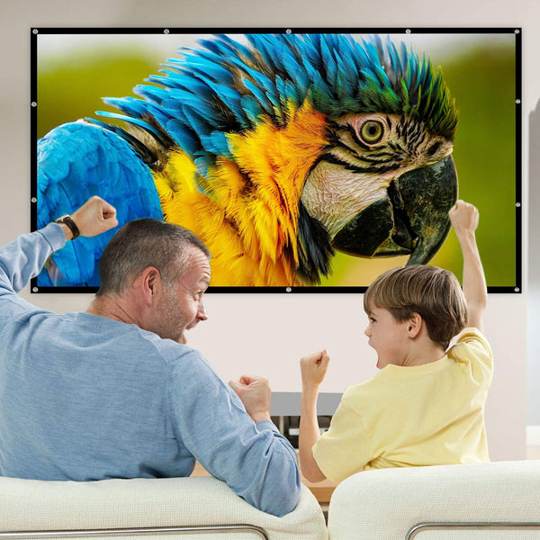 Mdbebbron 120 inch Projector Screen 16:9 Foldable Anti-Crease Portable Projector Movies Screens for Home Theater Outdoor Indoor Support Double