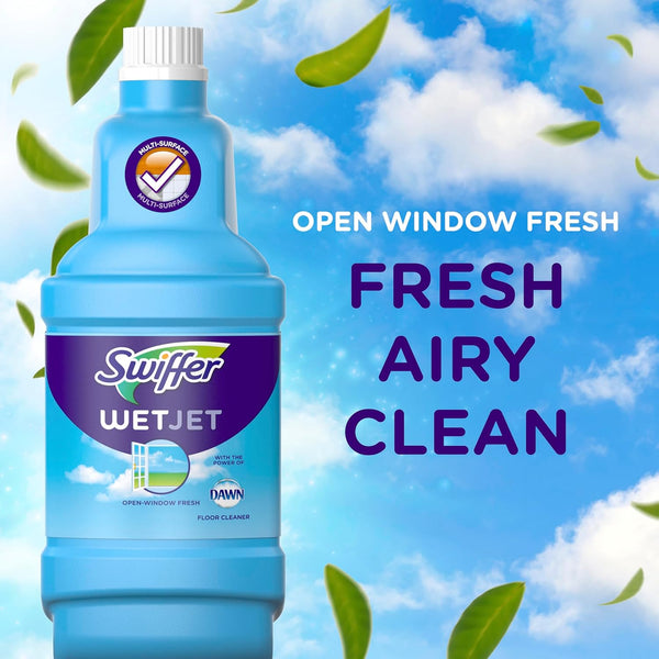Swiffer WetJet Hardwood and Floor Spray Mop Cleaner Starter Kit, Includes: 1 Power Mop, 10 Pads, Cleaning Solution, Batteries 1 Kit Cleaner Kit