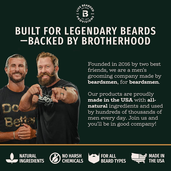 Live Bearded Beard Oil, 1 Fl Oz - Premium All-Natural Jojoba - Made in the USA - Hair and Skin Care for Men with Dry, Flaky Patches | Legend Scent