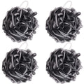 BTYMS 4 Pieces Shower Loofahs Bath Scrunchies 75g/pcs Large Bath Sponge Body Loofahs Shower Pouf Mesh Pouf for Bathing Black 1 Count (Pack of 4)