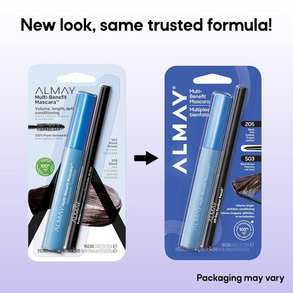 Almay Multi-Benefit Mascara and Eyeliner Duo Value Pack, Black Brown