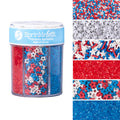 Sweets Indeed 4th of July Sprinkles 6 Cell Jar – Patriotic Nonpareils, Star Sprinkles, Jimmies and Sanding Sugar for Baking & Decorating Cupcakes,