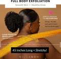 BELLANOMI African Exfoliating Net Sponge, Authentic, Ethically sourced from Nigeria, 45 inches Long, Back Scrubber for Daily use (Yellow)