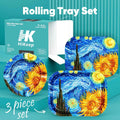 HiKeep Rolling Tray Set with Magnetic Lid, Ash Tray Outdoors, Smoking Accessories, Outdoor Ashtray for Outside Patio, Ashtrays for Smokers Indoor,