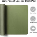 Aothia Desk Protector Mat, Mouse Pad, Non-Slip Waterproof PU Leather Desk Blotter, Laptop, Writing for Office and Home (23.6" x 13.7", Olive