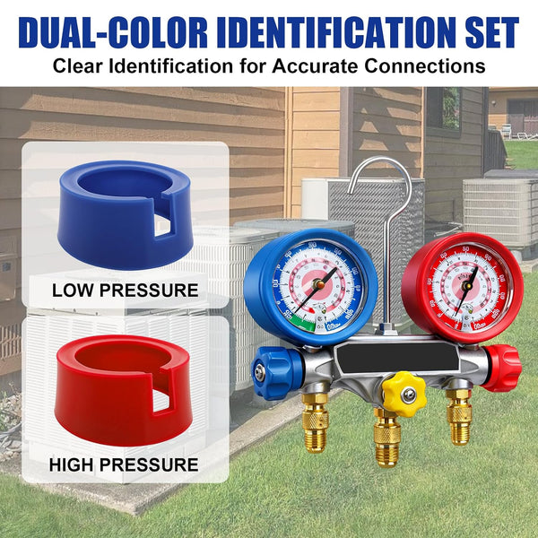 HVAC Gauge Boots 49190 Cover for Yellow Jacket JB 3-1/8" HVAC Gauges, AC Gauge Protector Boots 4910 Refrigerant Gauges Manifold Protective Covers