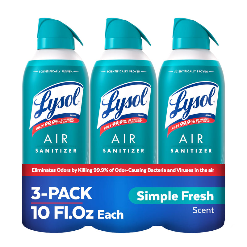 Lysol Air Sanitizer Spray, Air Freshener Alternative, Simple Fresh 3-Pk Simple Fresh 10 Ounce (Pack of 3)