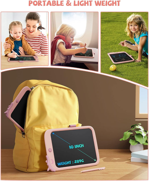 10 inch LCD Writing Tablet for Kids, Unicorn Toys Gifts for Girls Aged 3-5, Toddler Girl Kids Educational Travel Toy, Birthday Gift for 3 4 5 6 7
