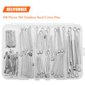 HELIFOUNER 100 Pieces 304 Stainless Steel Cotter Pin Assortment Kit