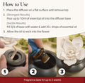 AiromÃÂ© White Succulent, Porcelain Passive Essential Oil Diffuser (With 15Ml Peppermint Essential Oil) Ã¢ÂÂ Non-Electric, Battery-Free, Improves