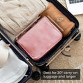 Elviros Hanging Travel Toiletry Bag for Women, 3-in-1 Large Makeup Bag and Cosmetic Organizer, Vegan Leather Waterproof Skincare Case for Travel