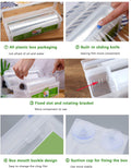 Household Reusable Refillable Plastic Wrap Dispenser with Slide Cutter, Food Wrap Stretch Clear Cling Wrap 12 Inch×328 Ft (1Cutting Box + 1 Cling