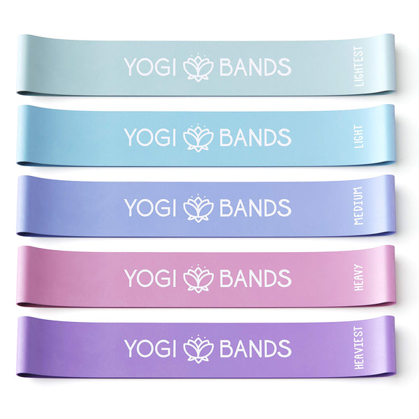 XNM Creations Yogi Bands â Loop Resistance Bands for Fitness, Workout, and Yoga Exercise â Set of 5 Pastel Workout Bands