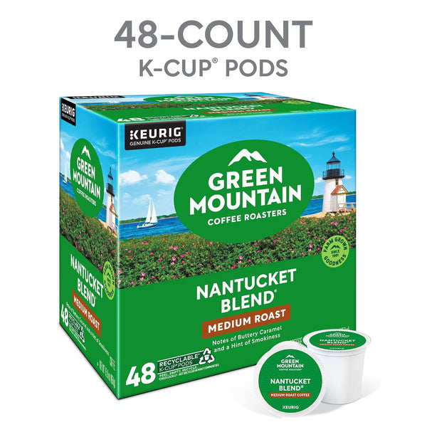 Green Mountain Coffee Roasters Nantucket Blend, Single-Serve Keurig K-Cup Pods, Medium Roast Coffee Pods, 48 Count Nantucket Blend 48 Count (Pack