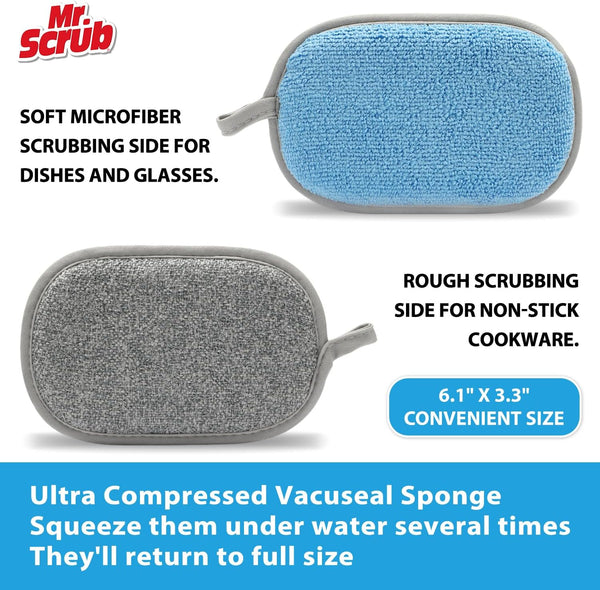 Sponges Kitchen Dish Sponge for Washing Dishes Cleaning Kitchen, All-Purpose, 6 Pack, Non Scratch, Rough Scrubbers Side for Non-Stick Cookware,