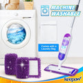 KEEPOW Reusable Microfiber Mop Pads Compatible with Swiffer Powermop 4 Pack, Power Mop Pads Refills for 13 ''-15 '' Spray Mop, Machine Washable