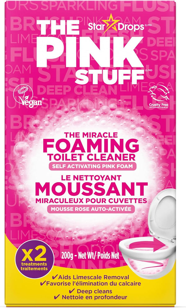 Stardrops - the Pink Stuff - the Miracle Power Foaming Toilet Cleaner - 2 Treatments - Self Activating Pink Foam, 25 Ounce (Pack of 1)