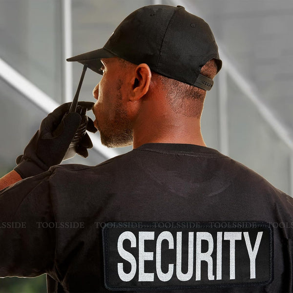 2 Pack Security Patch for Vest Hook and Loop System - Security Patches | One Small and One Large Security Patch with Embroidered Letters for