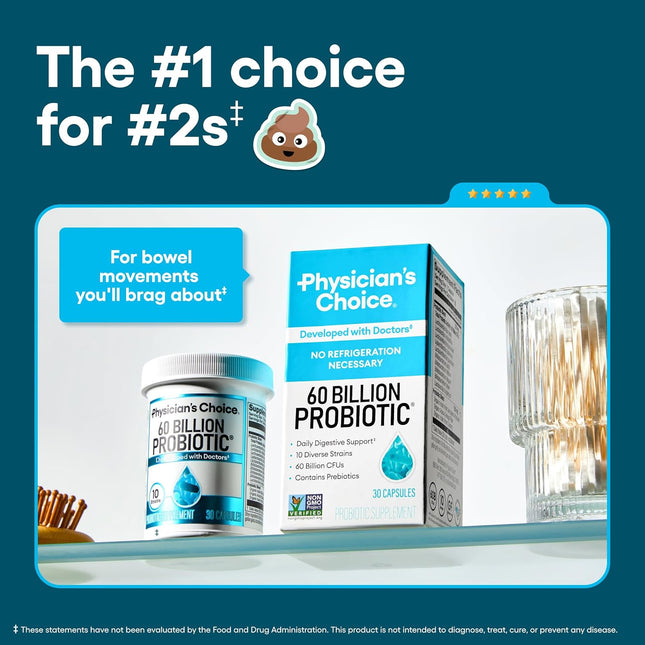 Physician'S Choice Probiotics 60 Billion CFU - 10 Strains + Organic Prebiotics -