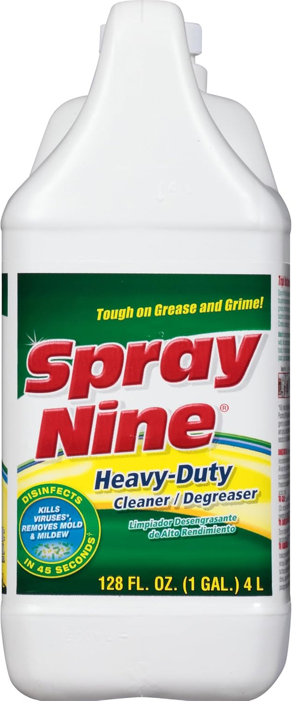 Spray Nine 26801 Heavy Duty Cleaner, Degreaser & Disinfectant for Home, Yard Equipment, Automotive & More - Refill for Spray Bottle 1 Gallon (Pack