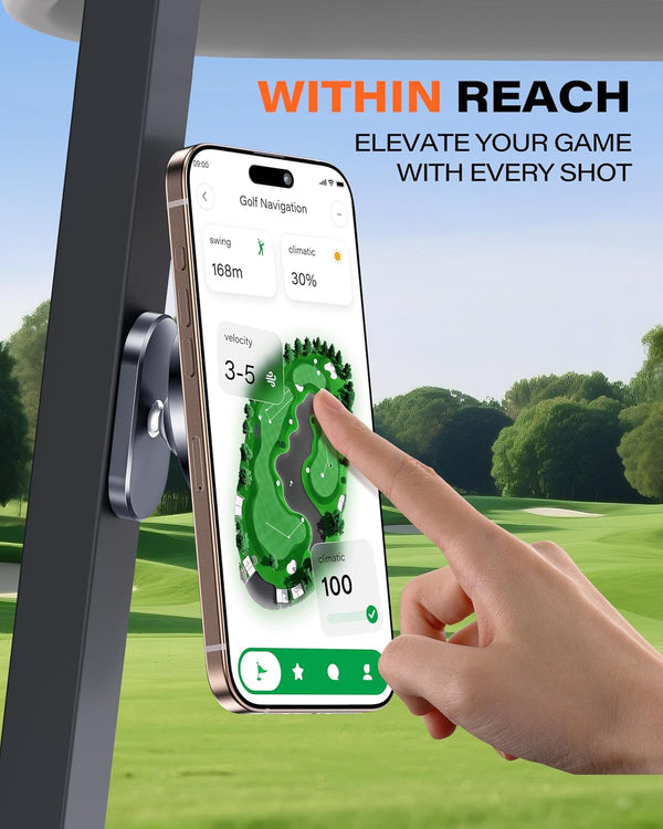 A2C Alloy Magnetic Golf Cart Phone Holder, Unique Golf Accessories for Men | Golf Gift for Men Dad Father Husband Women Golfers, Golf Accessories