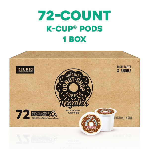 The Original Donut Shop Regular Keurig Single-Serve K-Cup Pods, Medium Roast Coffee, 72 Count Unflavored 72 Count (Pack of 1)