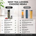 22 oz Ceramic Lined Tea Infuser Travel Tumbler, Micro-Mesh Stainless Steel Infuser, Pure Taste Ceramic Interior, Triple Insulated 12hr Hot Cold,