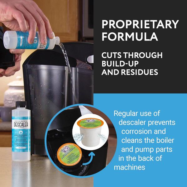 IMPRESA Coffee Machine Descaler & Cleaning Bundle - Compatible with Keurig K-Duo & K-Cup Brewers - 8 Oz Descaling Solution & 4 Maintenance Pods -