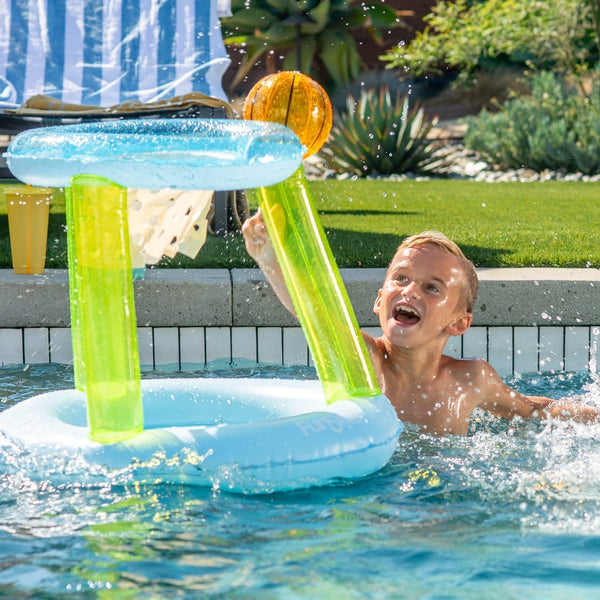 Funsicle 2ft Floating Basketball Set, Inflatable Sports Pool Game, Includes Inflatable Basketball & Hoop, Multicolor, Age 3 & up, Unisex