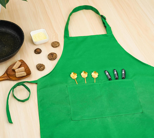 Kid Apron Adjustable Strap with 2 Pockets Painting Cooking Craft Backing Unisex Age 5-12