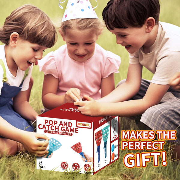 Bennol Outdoor Game Toys for Kids Boys with 20 Balls, Pop Pass Catch Ball Game Outside Toys Gifts for 3 4 5 6 7 8+ Year Old Teens, Outside Outdoor