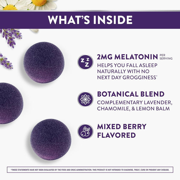 ZzzQuil, Pure Zzzs Melatonin Gummies, Sleep Aid, Melatonin 2mg, with Chamomile and Lavender, Melatonin Sleep Gummies, Sleep Aids for Adults,