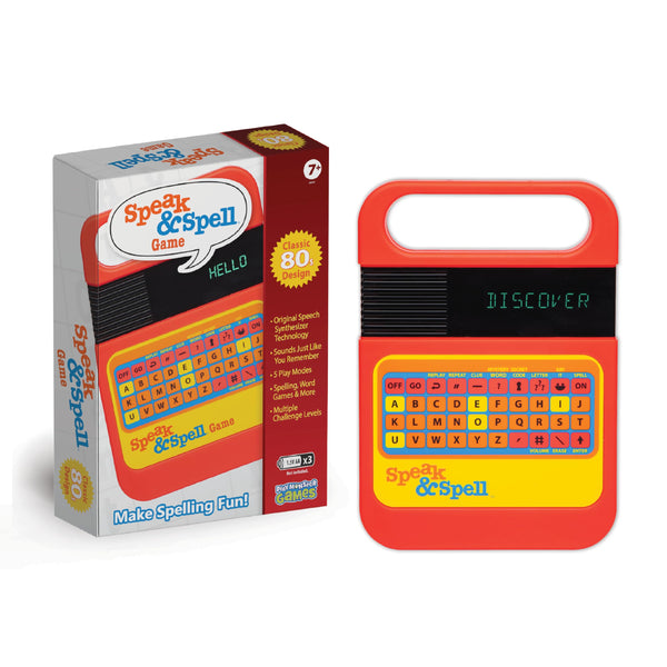 Playmonster Speak & Spell Electronic Game - Educational Learning Toy, Spelling Games, 80S Retro Handheld Arcade, Autism Toys, Activity for Boys,