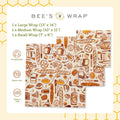 Bee'S Wrap Vegan Beeswax Wraps for Food - Assorted 7 Pack (2S, 2M, 2L, & 1 Bread) Made in USA Reusable & Organic Food Wraps & Bowl Covers -