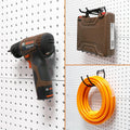 HUHOLE 10-Pack Heavy Duty Pegboard Hooks for Power Tools & Garage Organization, Vinyl-Coated Steel Drill Holders & Utility Hangers, Fits Standard