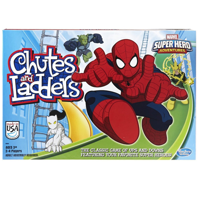 Hasbro Gaming Chutes and Ladders: Marvel Spider-Man Edition Board Game for Kids 2-4 Players, Preschool Games, Easter Gifts for Boys and Girls,