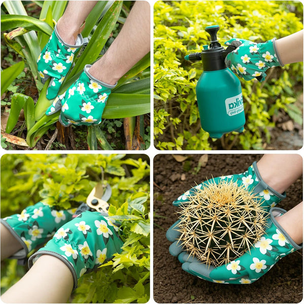 Baidast Gardening Gloves for Women, Breathable Leather Garden Gloves with Grip, Thorn Proof Work Gloves Women(medium)-green+yellow Medium (Pack of 1)