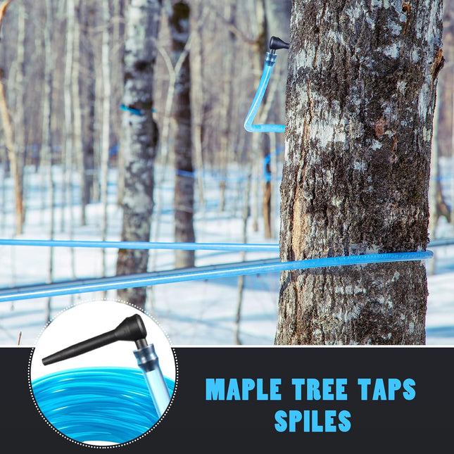 Plastic Maple Tree Taps - 50 Feet Tubing Line with 10 Pieces for Maple & Birch Syrup Supplies