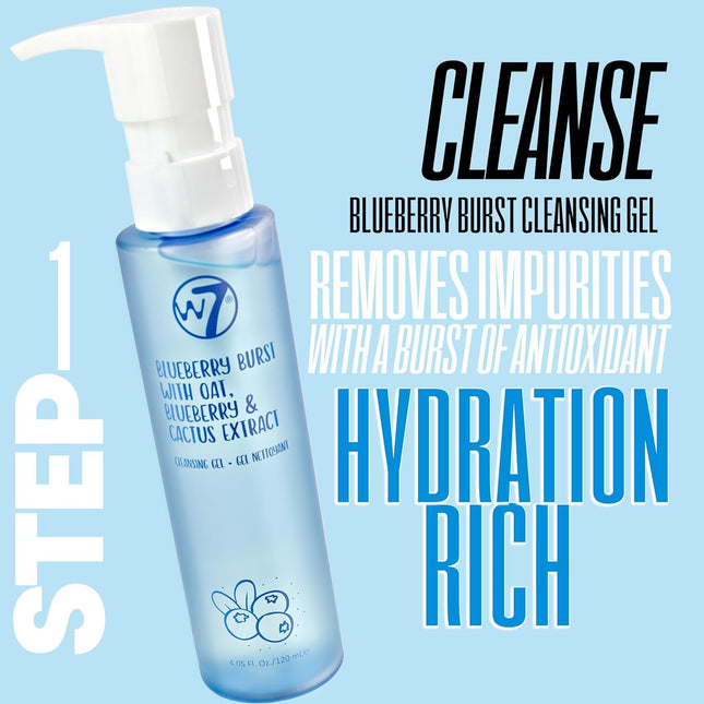 W7 Self Care Skincare Set | Face Cleanser, Toner, Serum, Moisturizer & Lip Mask 