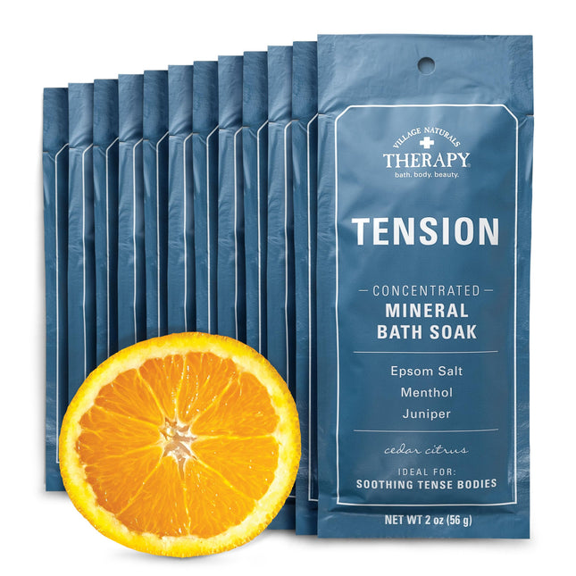 Village Naturals Therapy Tension Concentrated Mineral Bath Soak, Cedar Citrus Sc