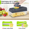 MealHelper 12-in-1 Vegetable Chopper, 7 Blade Veggie Chopper, Practical Food Chopper with Container, Cheese Grater, Home Essentials & Kitchen