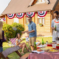 6 PCS 4th of July Decorations Outdoor, 1.5 x 3 FT American Flag Banner, Patriotic Bunting USA Pleated Fan Flags US Half Fan Flag Independence Day