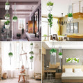 SFENNGPET Macrame Plant Hangers, 6Pack Hanging Planters for Indoor Plants Gray