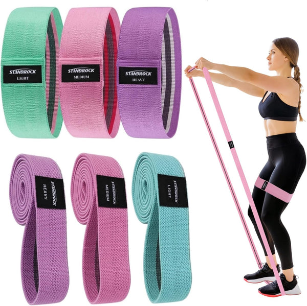 Fabric Resistance Bands for Working Out, 3 and 4 Levels Booty Bands Long Resistance Bands for Women and Men | Elastic Bands for Exercise Bands