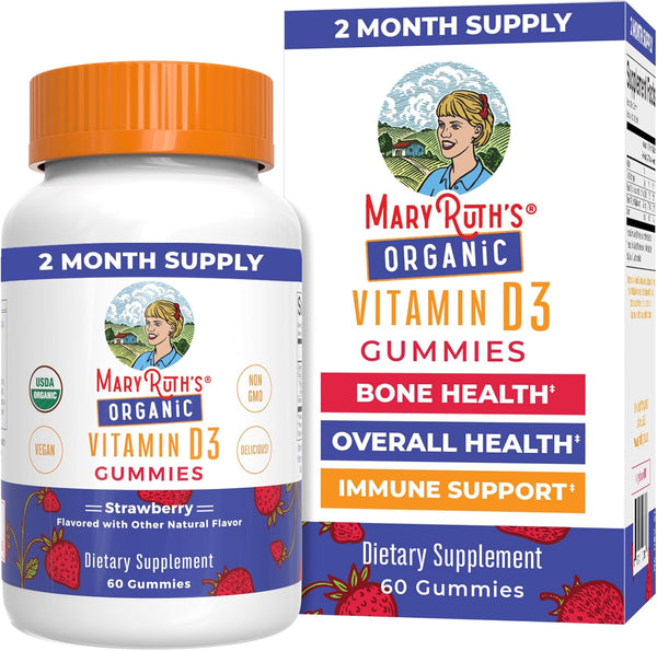 Maryruth'S Organic Vitamin D3 Gummies | 1000 IU | USDA Organic | Immune Support| Bone Health | Muscle Function | for Adults & Kids Ages 2+ | Vegan