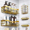 Shower Caddy 5 Pack,Adhesive Shower Organizer for Bathroom Storage&Home Decor&Kitchen,No Drilling,Large Capacity,Rustproof Stainless Steel